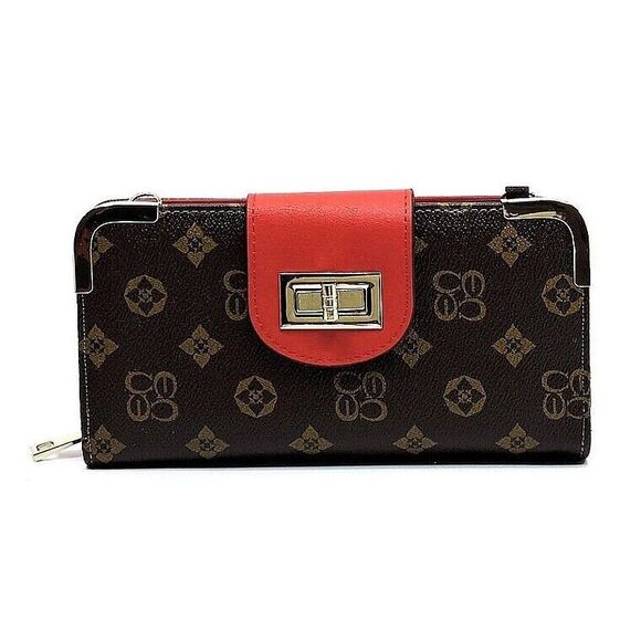 Monogram Flap Women's Coin Purse Change Wallet Pouch - Picture 2 of 3